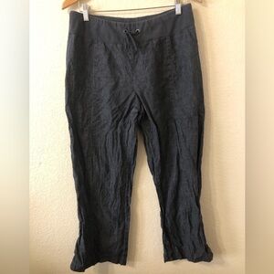 Eileen Fisher Organic Linen Gray Blue Pull On Pants - Size Medium
